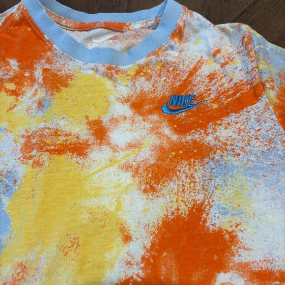 Nike Kids Orange and Blue Tie-Dye T-Shirt Size XL - Picture 4 of 6